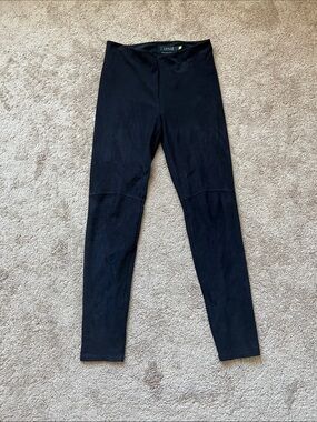 Lysse Black Faux Suede High-Rise Leggings